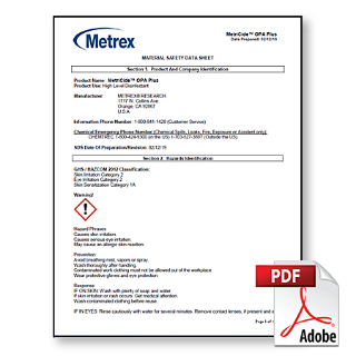 Metricide OPA Plus Material Safety Data Sheet