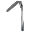 Downward angled, concave blade allows a better view of the nasal cavity