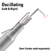 Oscillating handpiece moves saw blades left and right