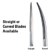 Operating Scissor blade options include straight or curved