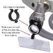 Clip snaps onto headlamp with slotted arm on backside to secure magnification lens