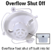 Overflow float shut off built into lid