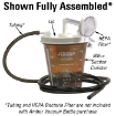 Suction Canister shown with tubing and HEPA Filter (each sold separately)