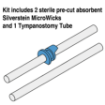 Kit includes 2 sterile pre-cut absorbent Silverstein MicroWicks & 1 Ear Tube