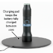 Lightsource charges while sitting on charger pad